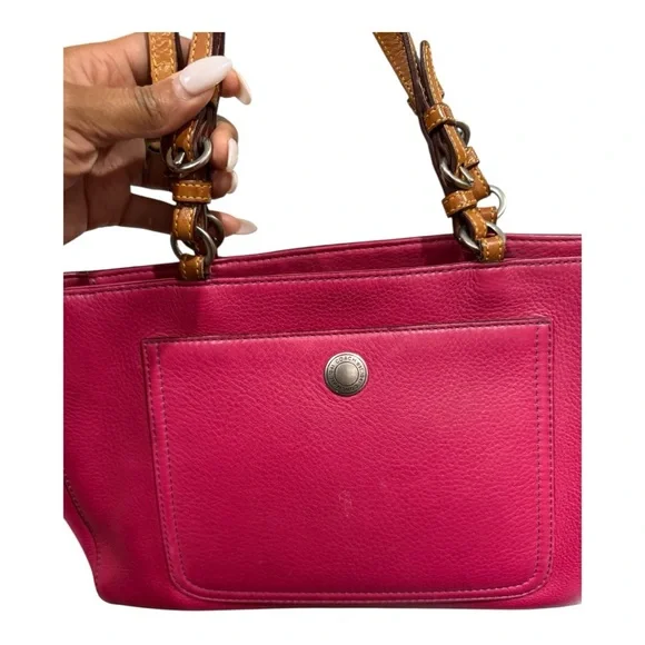 Coach Pink Leather Tote Bag - Picture 2 of 8